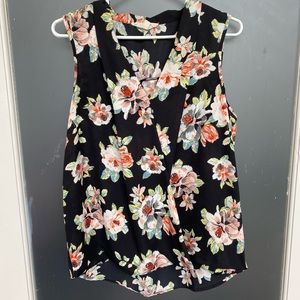 Floral faux wrap top